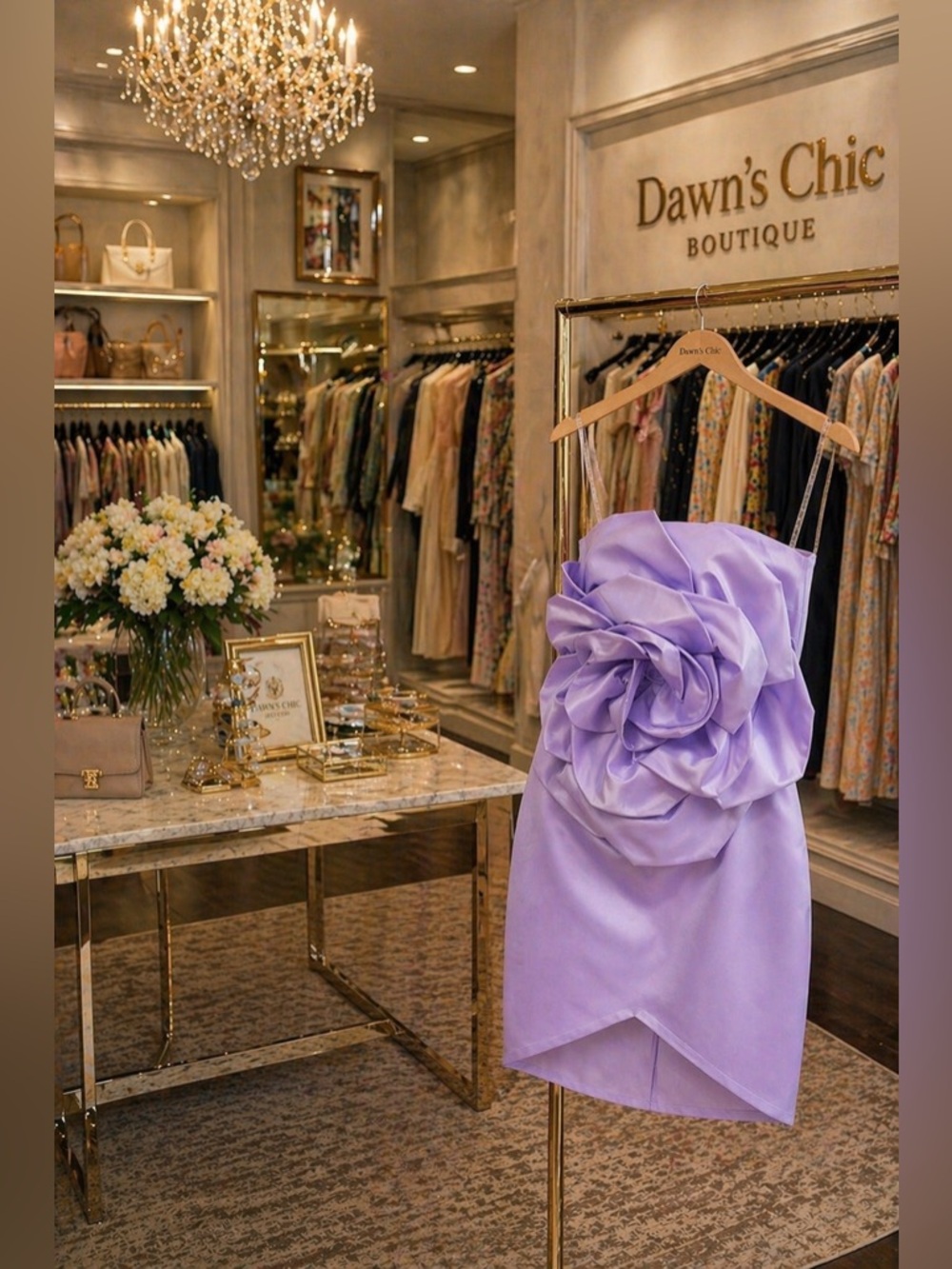 Deena Rose Satin Mini Dress - Lavender XS Kentucky Derby Ready